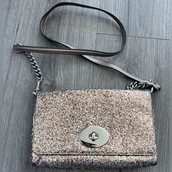 Coach Handbags - Coach Sparkling Crossbody Bag - Silver and Gold